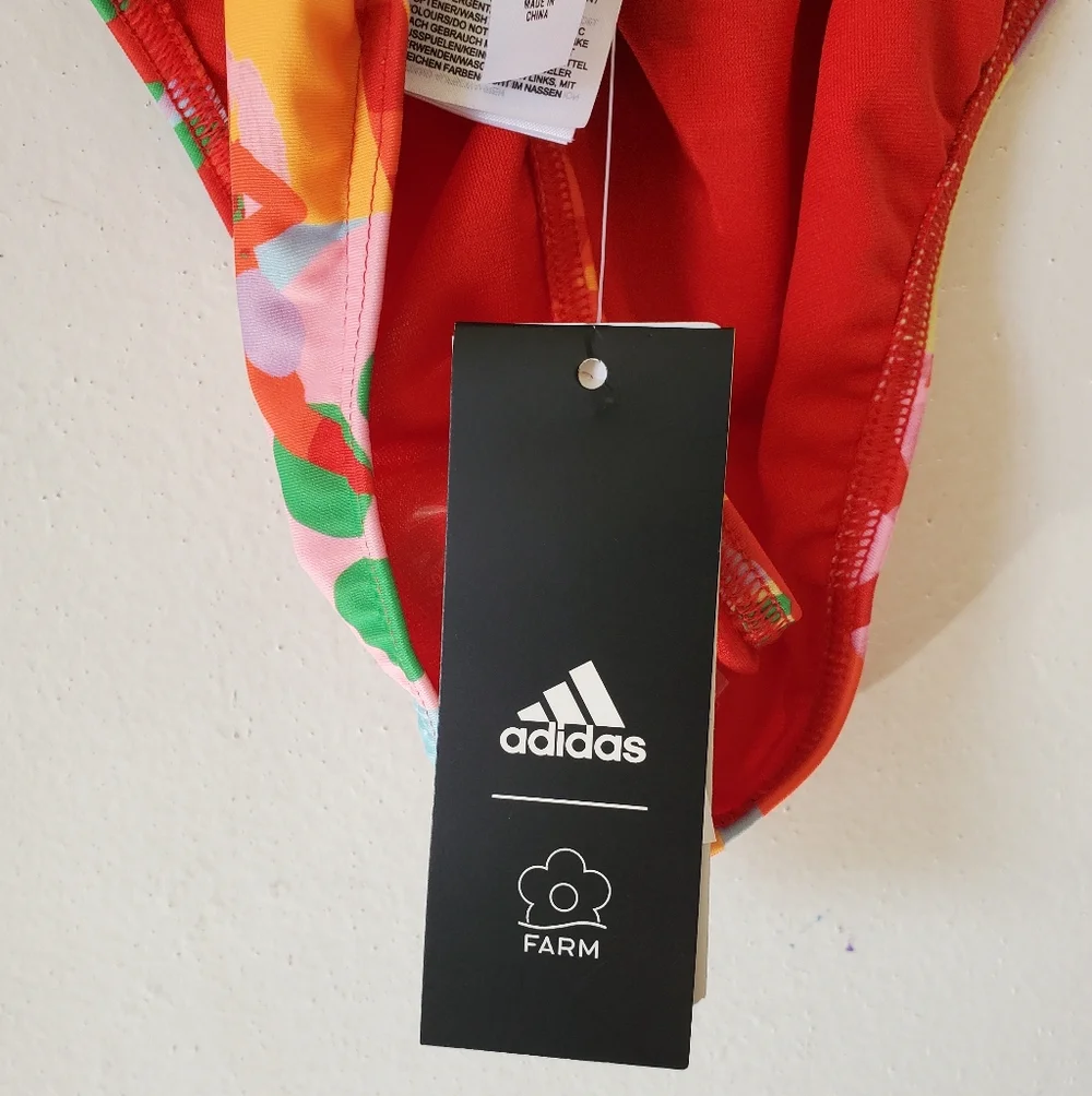 New Women's Adidas Farm Pearl Citrine One Piece Swimsuit‎ Size 12 NWT